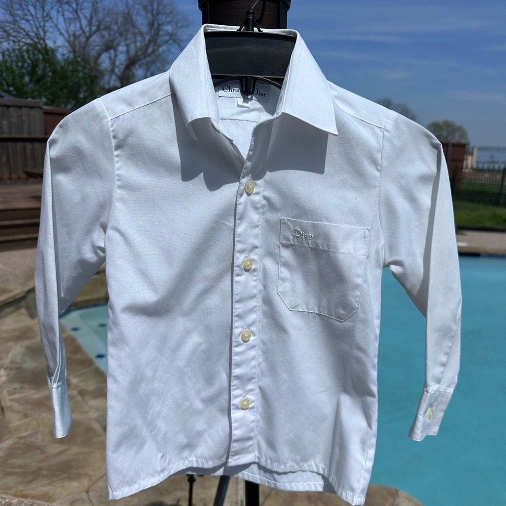 Christian Dior Boys Formal Button up Dress Shirt White Size 4